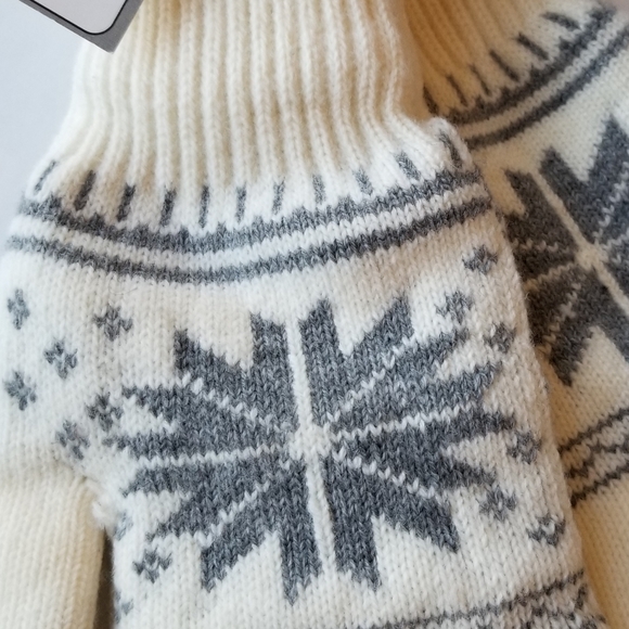 ❗Nordstrom White Sherpa Lined Woven Winter Gloves❗ - Picture 3 of 5